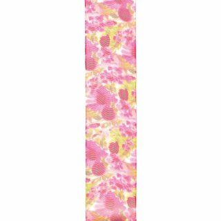 Offray Sheer Watercolor Craft Ribbon, 1 1/2 Inch x 9 Feet, Pink