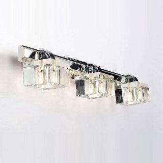 3 Jewel Box Chrome Crystal Bathroom Wall lamp Contemporary Modern Mirror Front Wall lights   Led Household Light Bulbs