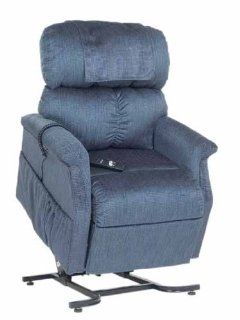 Electric Power Recline 3 Position Riser Lift Chaise Easy Motion Recliner Chair   PR 501S Comforter Small 300lb Capacity by Golden Technologies Admiral Blue Fabric   Adjustable Home Desk Chairs