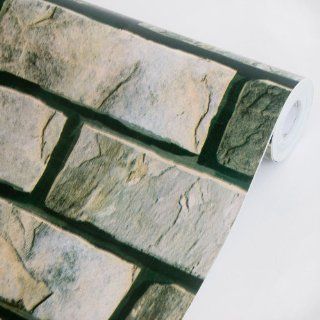 Stone Brick   Vinyl Self Adhesive Wallpaper Prepasted Wall stickers Wall Decor (Roll)    