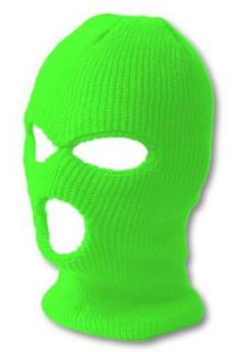 Top Headwear Three Hole Neon Colored Ski Mask   Green at  Men�s Clothing store Balaclavas Headwear