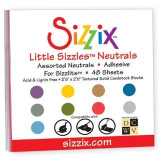 Sizzix 654401 Little Sizzles 2 1/2 by 2 1/2 Inch Adhesive Cardstock Pad, Neutrals