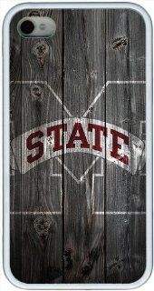 Mississippi State Bulldogs wood background iphone 4/4s hard shell cover patterncase white phone accessories iphone 4/4s case cover (TPU material) Cell Phones & Accessories