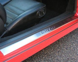 Rennline 1965 1998 911/912/930 All Stainless Steel Sill Plate Set W/Logo Turbo Black Automotive