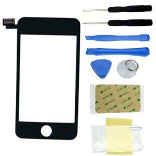 For iPod Touch 2G Black New Touch Screen Glass Digitizer repair parts + free Screwdrivers & Adhesive & Screen Protector Cell Phones & Accessories