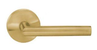 Omnia 912MD US3 SD Lacquered Brass Single Dummy Single Dummy Door Lever with Modern Lever and Modern Rose from the Prodigy Collection    