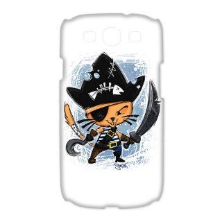 Custom Pirate Cat 3D Cover Case for Samsung Galaxy S3 III i9300 LSM 891 Cell Phones & Accessories
