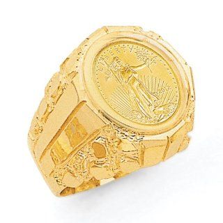 14k 1/10th American Eagle Coin Ring Mounting Jewelry
