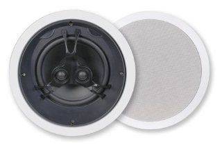 Stellar Labs 8inch Single Point Stereo Ceiling Speaker Dual Voice Coil Woofer Rubber Surround  Vehicle Speakers 