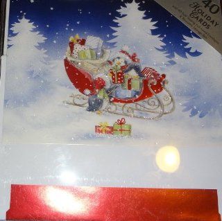 40 Holiday Cards with 40 Self   Sealing Foil lined Envelopes  Greeting Cards 