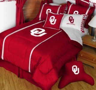 Oklahoma Sooners NCAA Bedding Set   Queen MVP Design with 1 sham  Sports Fan Bed In A Bag  Sports & Outdoors