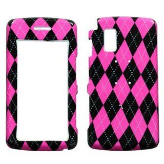 Hard Plastic Snap on Cover Fits LG CU920 CU915 VU Argyle Hot Pink AT&T Cell Phones & Accessories