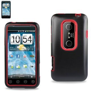 Premium Durable Plastic + Silicone Hybird Case HTC EVO 3D (SLCPC07 HTCEVO3DBKRD) Cell Phones & Accessories