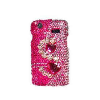 Samsung Captivate i897 SGH I897 Bling Gem Jeweled Jewel Crystal Diamond Pearl Pink Silver Hearts Cover Case Cell Phones & Accessories