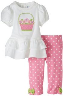 Hartstrings Baby Girls Newborn Flower Basket Cotton Interlock Tunic And Legging Set Clothing