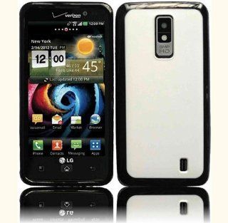 White TPU+PC Case Cover for LG Spectrum VS920 Cell Phones & Accessories