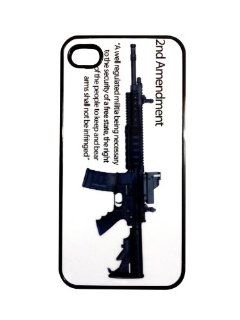 2nd Amendment Ar 15 Assault Rifle Gun Rights Iphone 4/4s Hard Plastic Snap on Case Black Cell Phones & Accessories