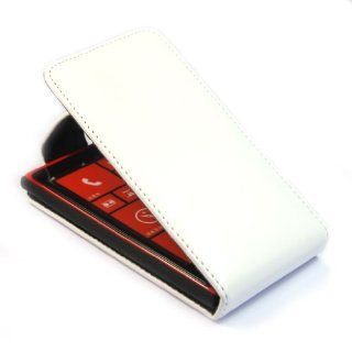 Wall  Pouch Leather Flip Case Cover for Nokia Lumia 920 White Cell Phones & Accessories