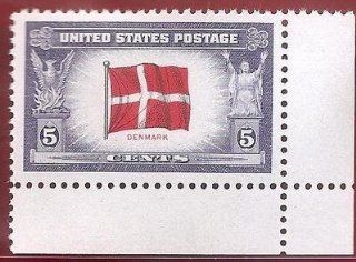 Postage Stamps U.S. Overrun Countries Denmark Scott 920 MNHVF 
