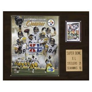 Pittsburgh Steelers Super Bowl XL Champs 12"x15" Plaque  Sports Related Plaques  Sports & Outdoors