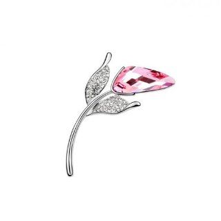 Soufeel Jewelry Australian Crystal Rose Light Rose Brooch Jewelry