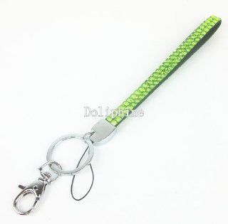 34 Colors Rhinestone Bling Wristlet LANYARDs keychain with keyring and Clasp for Key / ID badge/ Cell Phone (Lime Green)  Key Tags And Chains 