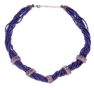 Women's Multi Layered Purple Beaded Necklace by Shagwear Jewelry