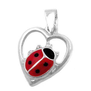 Schmuck Juweliere pendant heart with ladybird, silver 925 Jewelry