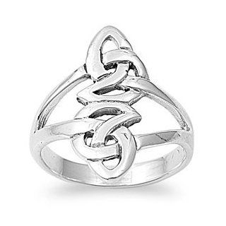 Interconnection Wicca Celtic Infinity Ring Sterling Silver 925 Jewelry
