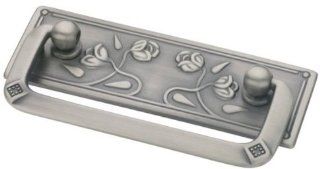 Bail Pull Antique Nickel Vintage Floral 64mm (904) L P10111 AN C   Cabinet And Furniture Pulls  