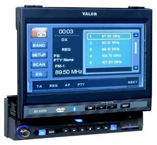 Valor SD 906W In Dash 1 DIN AM/FM/CD/DVD Motorized 7 Inch Monitor  Vehicle Dvd Players 