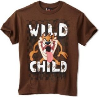 Warner Bros. Boys 8 20 Wild Child Looney Tunes Youth Shirt, Chocolate, Medium Clothing