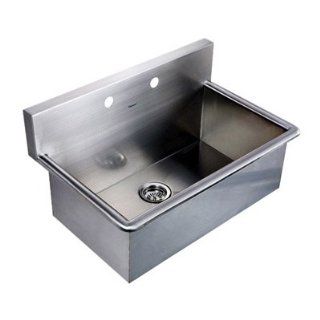 Whitehaus Noahs Collection Commercial Drop In Laundry Scrub Sink Brushed Stainless Steel WHNC3120   Kitchen Sinks  