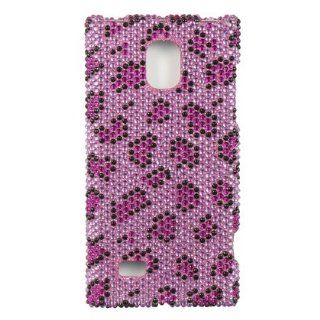 VMG For LG Spectrum 2 VS930 (2nd Gen) Gem Bling Design Cell Phone Hard Case Cover   Purple Pink Leopard Design [by VanMobileGear] 