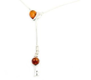 SilverAmber Lovely 925 Sterling Silver & Baltic Amber Designer Necklace GL911 Jewelry