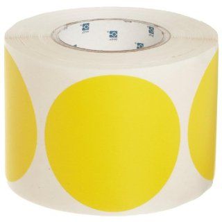 Brady 4" Diameter, B 933 Vinyl Tape, Yellow Vinyl Aisle Marking Dots (Pack Of 500) Adhesive Dots