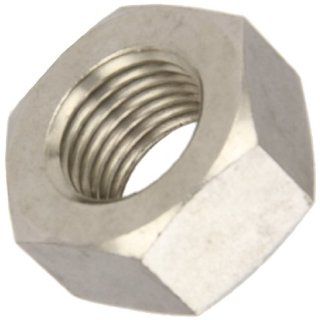 316 Stainless Steel Hex Nut, Plain Finish, DIN 934, Metric, M12 1.75 Thread Size, 19 mm Width Across Flats, 10 mm Thick (Pack of 10)