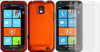 Orange Hard Case Cover+LCD Screen Protector for Samsung Focus S i937 Cell Phones & Accessories