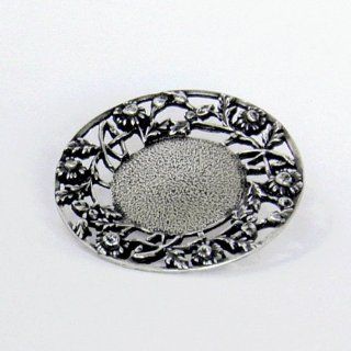 Tear Bottle Accessory   Pewter Plated Filigree Rim Display Tray 