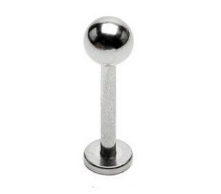 Stainless Steel Silver Stud & Bar Labret Monroe Lip Piercing Ring 14G 1/2" 4mm Ball Jewelry