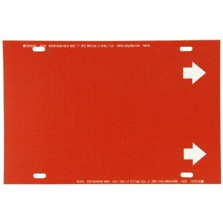 Brady 4012 F BradySnap On 6"  9 7/8" Outside Pipe Diameter B 915 Coiled Printed Plastic Sheet Red Color Pipe Marker Industrial Pipe Markers