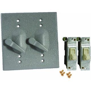 Do it Weatherproof Electrical Cover With Switches, GRAY OUTDOR COVER/SWITCH   Electrical Outlet Boxes  