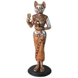 Egyptian Cat Goddess Bastet Statue with Royal Ankh   Collectible Figurines
