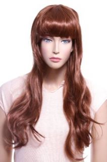 Simplicity Womens Long Wig Light Brown Curly Wavy Costume Party Wig Clothing