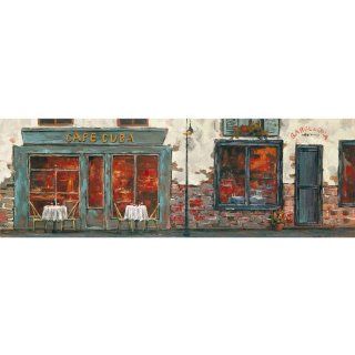 Yosemite Home Decor YG130477A Cafe Cuba Townscape Hand Painted Artwork   Oil Paintings