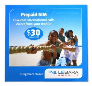 Australia Lebara Mobile Prepaid SIM Card $30 Call Credit Cell Phones & Accessories