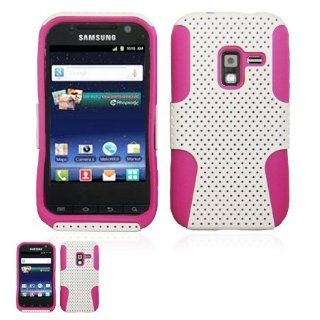 Samsung Galaxy Attain R920 White and Pink Hybrid Case + FREE Rastaman Design Pouch Cell Phones & Accessories