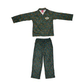2PcsNFL Green Bay Packers Boys Or Girls Sleepwear Pajama Top & Pants Set 4 5 Green & Brown  Infant And Toddler Sports Fan Apparel  Sports & Outdoors