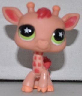 Giraffe #943 (Orange, Green Eyes) Littlest Pet Shop (Retired) Collector Toy   LPS Collectible Replacement Single Figure   Loose (OOP Out of Package & Print) 