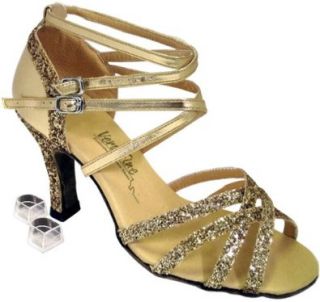 Very Fine Salsa Ballroom Tango Latin Dance Shoes 5008M Bundle with Dance Shoe Heel Protectors 2.5" Heel Shoes